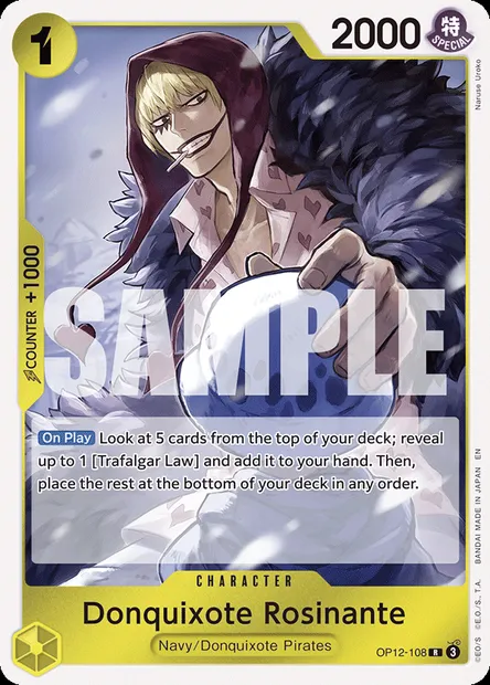 Donquixote Rosinante, One Piece card OP12-108 — LEGACY OF THE MASTER set