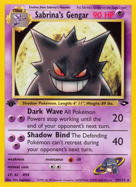 Sabrina's Gengar, Pokémon card GC 29 — Gym Challenge set