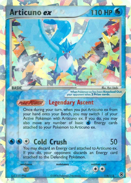 Articuno ex, Pokémon card RG 114 — FireRed & LeafGreen set
