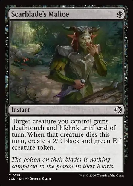 Scarblade's Malice, Magic card ECL 119 — Lorwyn Eclipsed set