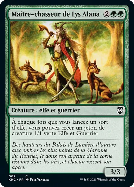 Maître-chasseur de Lys Alana, carte Magic KHC 67 — extension Kaldheim Commander