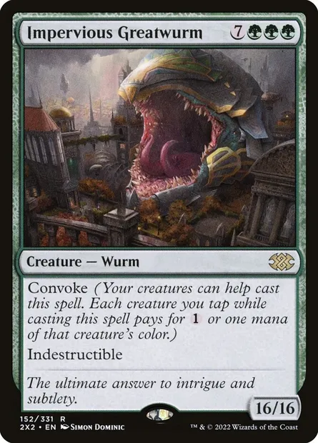 Impervious Greatwurm, Magic card 2X2 152 — Double Masters 2022 set