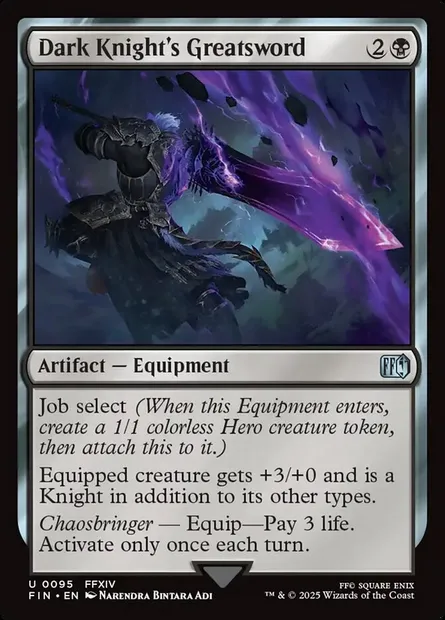Dark Knight's Greatsword, Magic card FIN 95 — Final Fantasy set