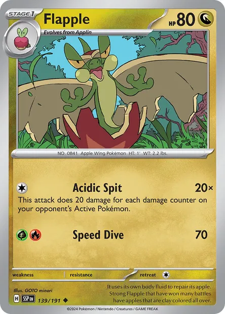 Flapple, Pokémon card SSP 139 — Surging Sparks set