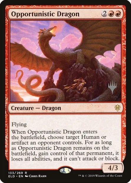 Opportunistic Dragon, Magic card PELD 133p — Throne of Eldraine Promos set