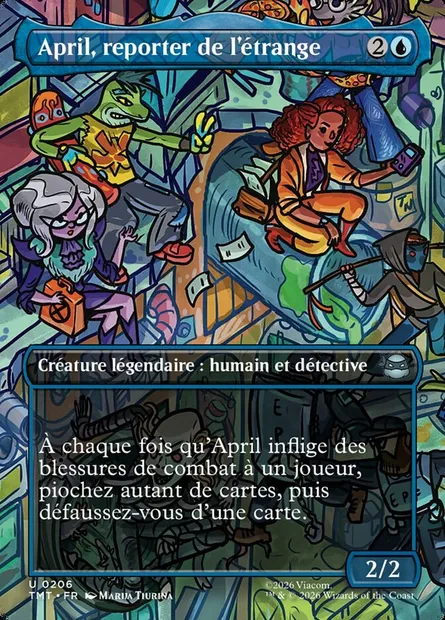 April, reporter de l'étrange, carte Magic TMT 206 — extension Teenage Mutant Ninja Turtles