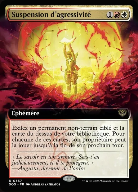 Suspension d'agressivité, carte Magic SOS 357 — extension Secrets of Strixhaven