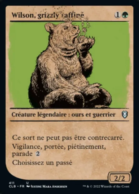 Wilson, grizzly raffiné, carte Magic CLB 411 — extension Commander Légendes : la bataille de la Porte de Baldur