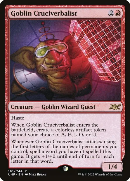 Goblin Cruciverbalist, Magic card UNF 110 — Unfinity set
