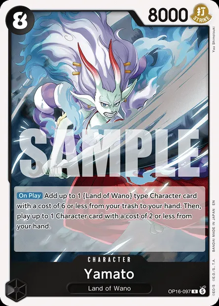 Yamato, One Piece card OP16-097 — THE TIME OF BATTLE set