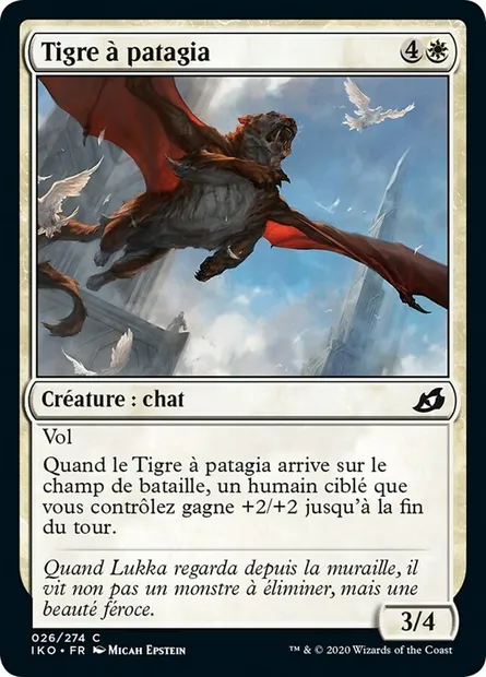 Tigre à patagia, carte Magic IKO 26 — extension Ikoria: Lair of Behemoths