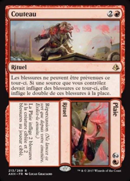 Couteau // Plaie, carte Magic AKH 213 — extension Amonkhet