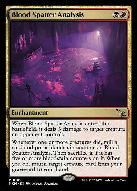 Blood Spatter Analysis, Magic card MKM 189 — Murders at Karlov Manor set