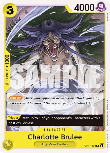 Charlotte Brulee, One Piece card OP17-108 — THE WORLD’S STRONGEST WARRIORS set