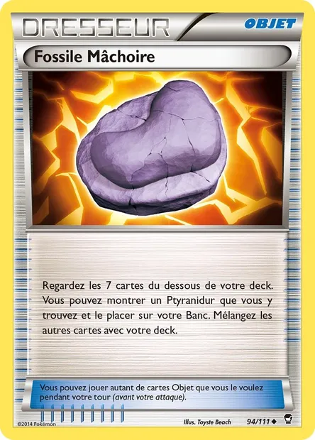 Fossile Mâchoire, carte Pokémon FFI 94 — extension Poings Furieux
