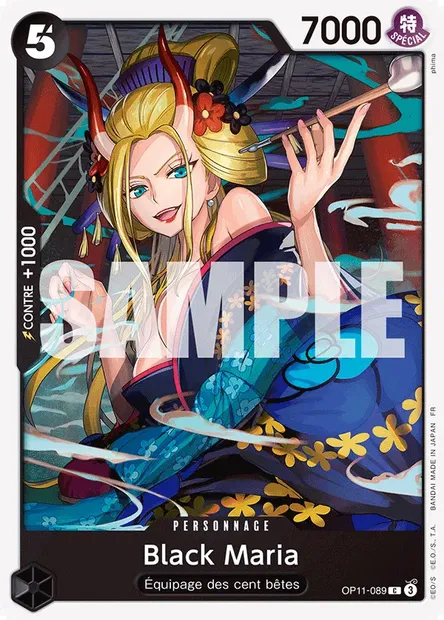 Black Maria, carte One Piece OP11-089 — extension DES POINGS VIFS COMME L'ÉCLAIR