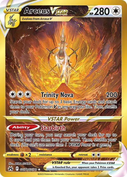 Arceus VSTAR, Pokémon card CRZ GG70 — Crown Zenith set
