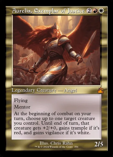 Aurelia, Exemplar of Justice, Magic card RVR 356 — Ravnica Remastered set