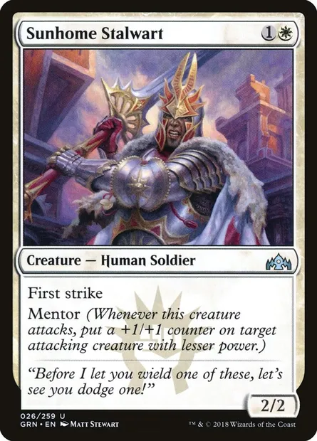Sunhome Stalwart, Magic card GRN 26 — Guilds of Ravnica set