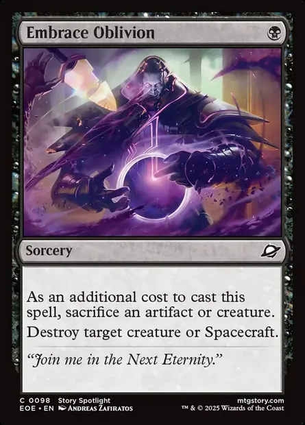 Embrace Oblivion, Magic card EOE 98 — Edge of Eternities set