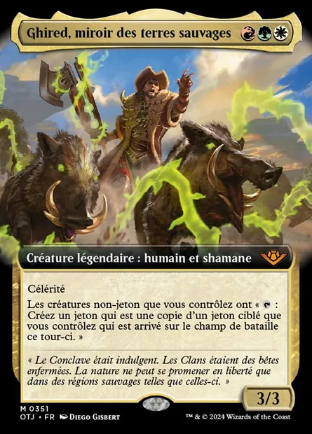 Ghired, miroir des terres sauvages, carte Magic OTJ 351 — extension Outlaws of Thunder Junction
