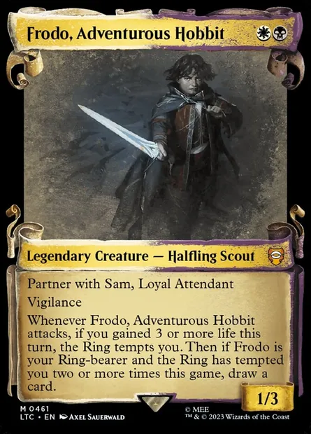 Frodo, Adventurous Hobbit, Magic card LTC 461 — Tales of Middle-earth Commander set