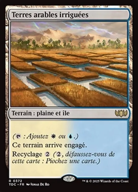 Terres arables irriguées, carte Magic TDC 372 — extension Tarkir: Dragonstorm Commander