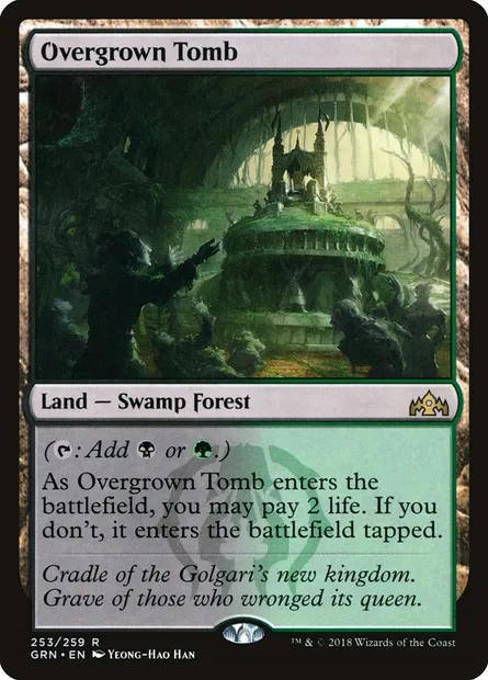 Overgrown Tomb, Magic card GRN 253 — Guilds of Ravnica set