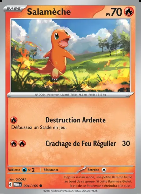 Salamèche, carte Pokémon MEW 004 — extension 151