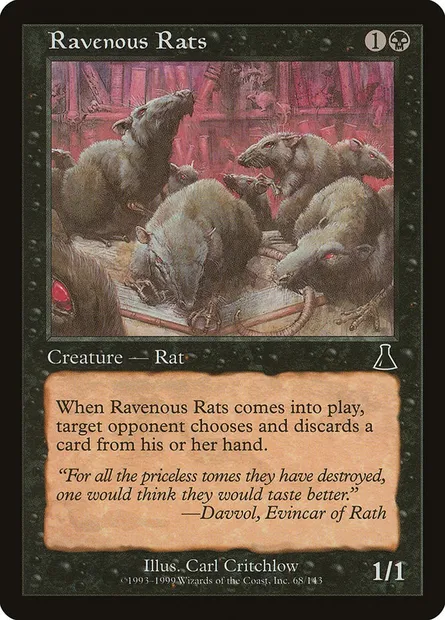Rats voraces, carte Magic UDS 68 — extension Destinée d'Urza