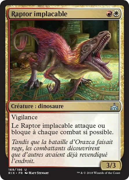 Raptor implacable, carte Magic RIX 169 — extension Les combattants d'Ixalan