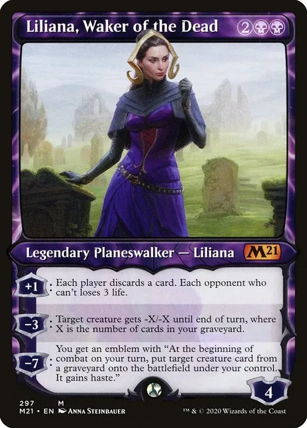 Liliana, Waker of the Dead, Magic card M21 297 — Core Set 2021 set
