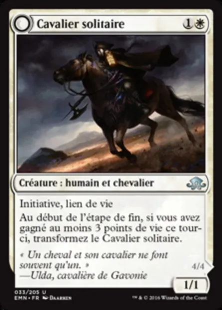Cavalier solitaire // La chose chevauchante, carte Magic EMN 33 — extension La lune hermétique