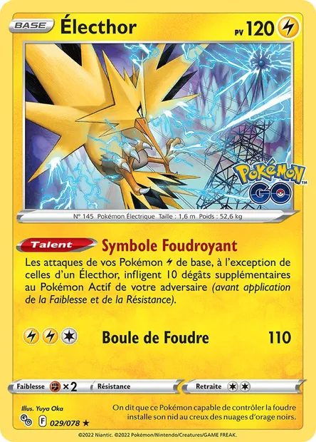 Électhor, carte Pokémon PGO 029 — extension Pokémon GO