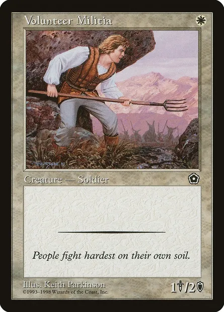 Volunteer Militia, Magic card P02 28 — Portal Second Age set