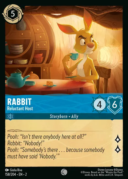 Rabbit - Reluctant Host, Disney Lorcana card CH2-158 — Rise of the Floodborn set