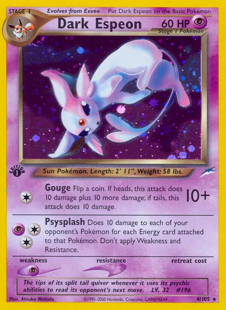 Dark Espeon, Pokémon card NDE 4 — Neo Destiny set