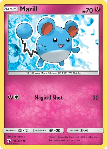 Marill, Pokémon card LOT 135 — Lost Thunder set