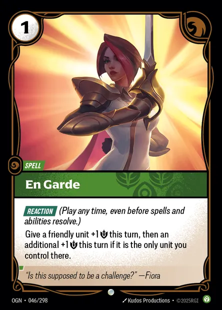 En Garde, carte Riftbound OGN 046 — extension Origins