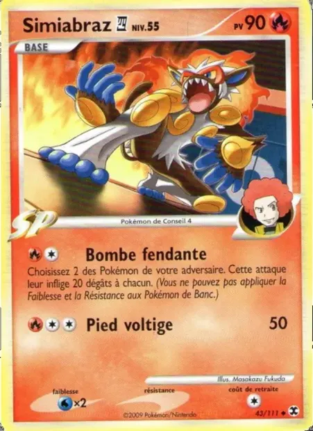 Simiabraz 4 Niv. 55, carte Pokémon RR 43 — extension Rivaux Émergeants