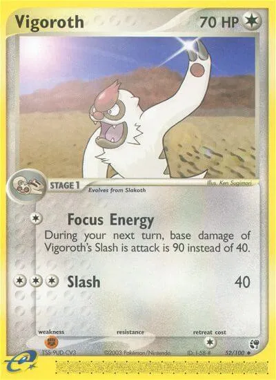 Vigoroth, Pokémon card SS 52 — Sandstorm set