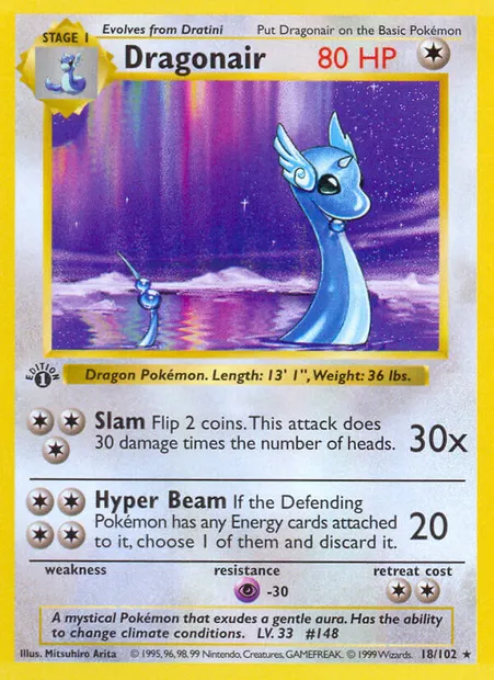 Dragonair, Pokémon card BS 18 — Base Set set