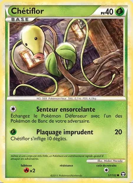 Chétiflor, carte Pokémon TM 57 — extension Triomphant