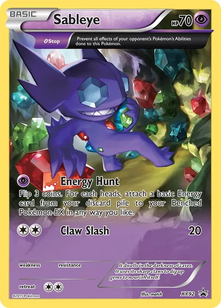Sableye, Pokémon card XY 92 — XY Black Star Promos set