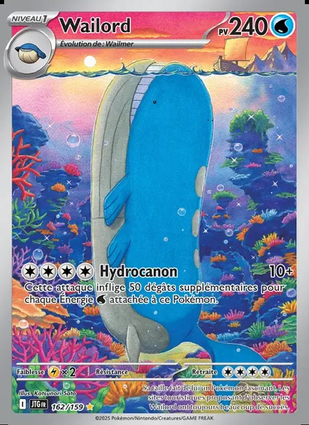 Wailord, carte Pokémon JTG 162 — extension Aventures Ensemble