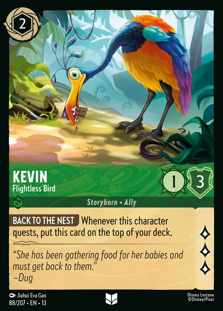 Kevin - Flightless Bird, Disney Lorcana card CH13-088 — Attack of the Vine! set