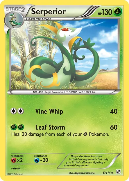 Serperior, Pokémon card BLW 5 — Black & White set