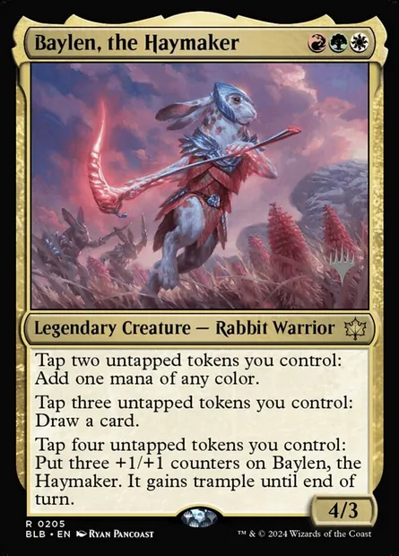 Baylen, the Haymaker, Magic card PBLB 205p — Bloomburrow Promos set