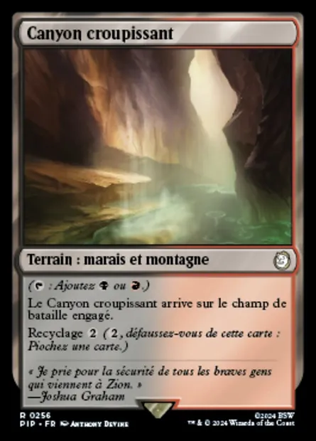 Canyon croupissant, carte Magic PIP 256 — extension Fallout