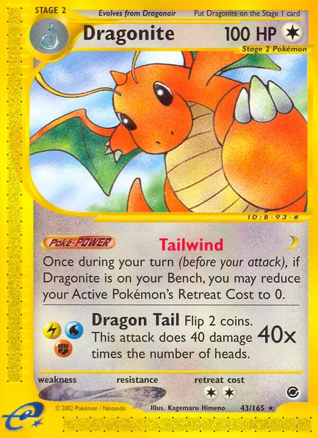 Dragonite, Pokémon card EX 43 — Expedition Base Set set